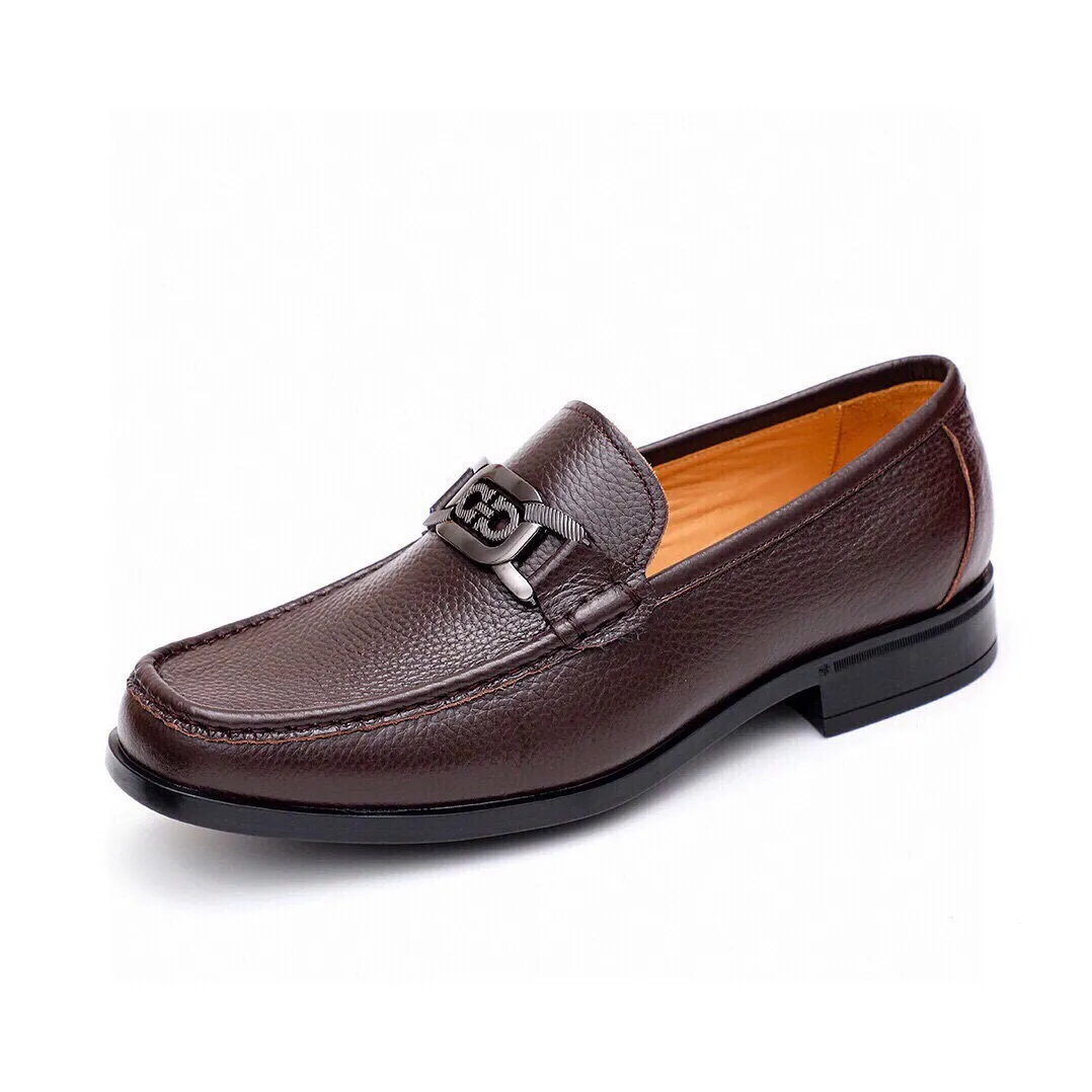 Men's shoes 💰520 💐[Ferragamo/Ferragamo] New 🐲Ferragamo* Ferragamo classic formal leather shoes! It uses imported first-layer pebbled cowhide leather upper + luxurious hardware buckle, and the inner first-layer comfortable cowhide leather lining! Original rubber outsole! Code number 38-44 (45🉑️customized)